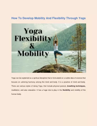 How To Develop Mobility And Flexibility Through Yoga