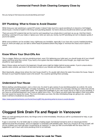 Residential Drain Tile Flushing Companies Close by