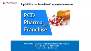 List of Best TOP 10 PCD Pharma Franchise Companies in Assam