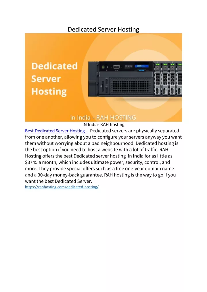 dedicated server hosting