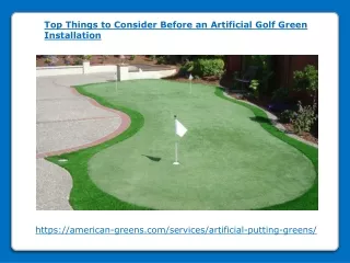 Things to Consider Before an Artificial Golf Green Installation