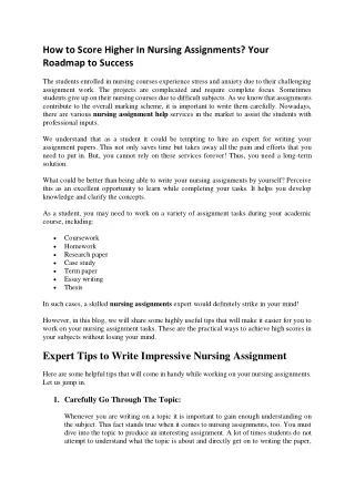 how to score higher in nursing assignments your