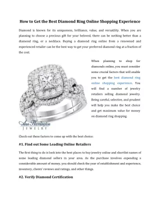 How to Get the Best Diamond Ring Online Shopping Experience