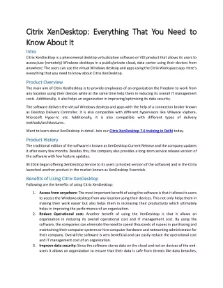 Citrix XenDesktop Everything That You Need to Know About It
