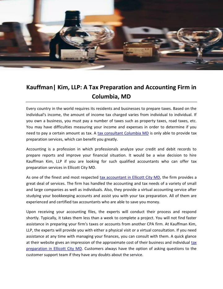 kauffman kim llp a tax preparation and accounting