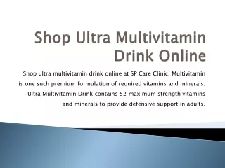 Shop Ultra Multivitamin Drink Online - SP Care Clinic