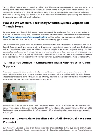 The Next Big Thing In Alarm System Suppliers