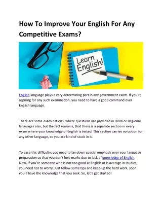 How To Improve Your English For Any Competitive Exams