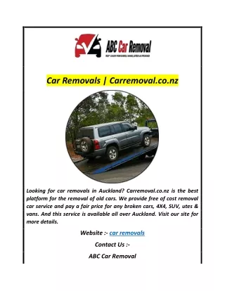 Car Removals  Carremoval.co.nz
