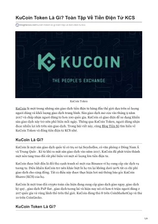kucoin token l g to n t p v ti n i n t kcs