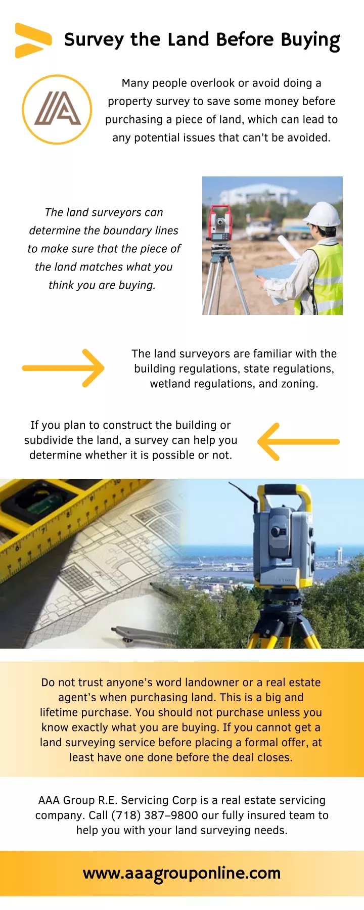 survey the land before buying