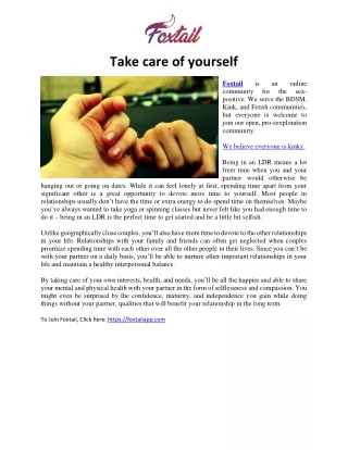 Take care of yourself - Foxtail