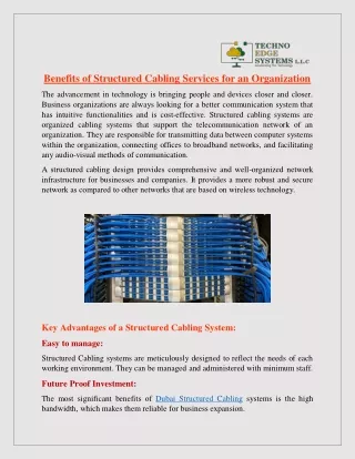 benefits of structured cabling services