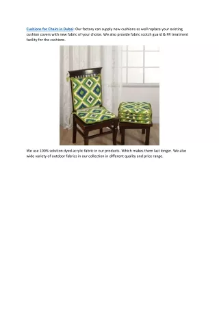 Cushions for Chairs in Dubai
