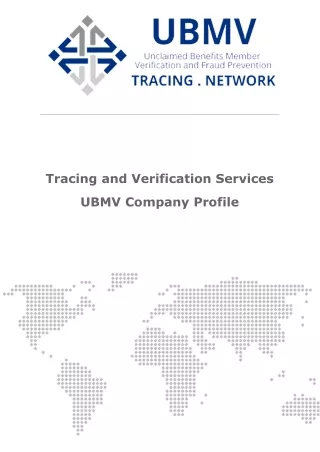 Company Profile_No Pricing UBMV Tracing