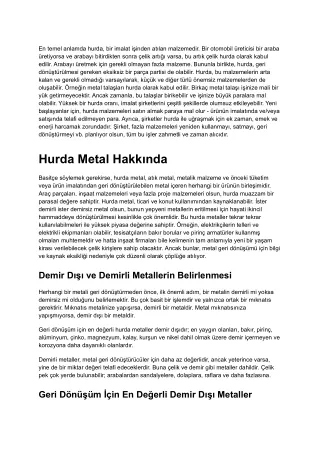 en temel anlamda hurda bir imalat i inden