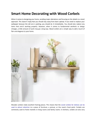Smart Home Decorating with Wood Corbels
