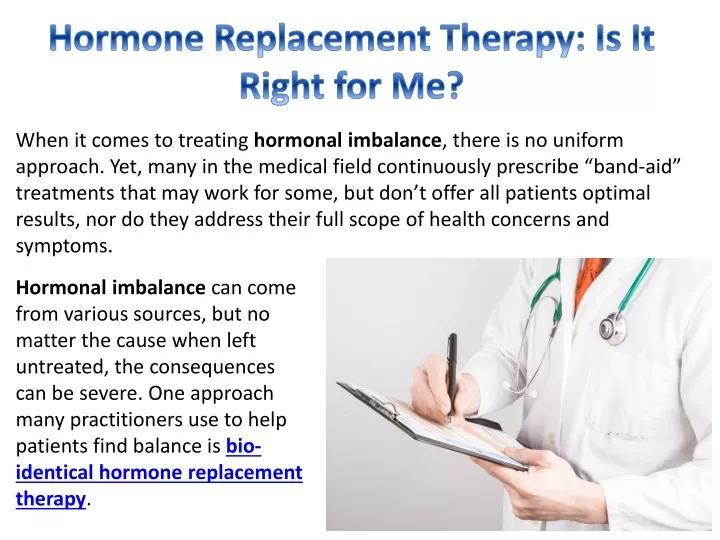 hormone replacement therapy is it right for me