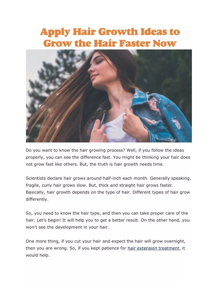 apply hair growth ideas to grow the hair faster