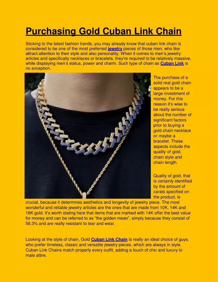 purchasing gold cuban link chain