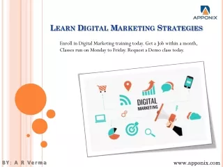 Learn Digital Marketing Stratigies