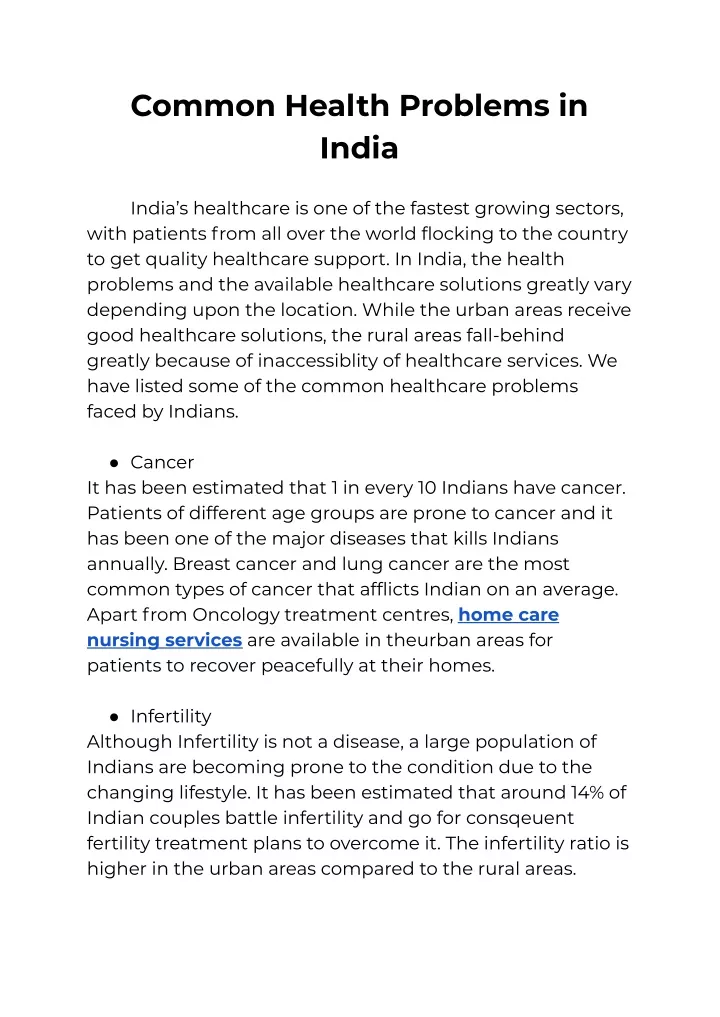 common health problems in india