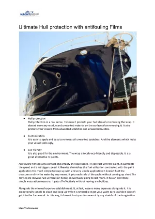 ultimate hull protection with antifouling films