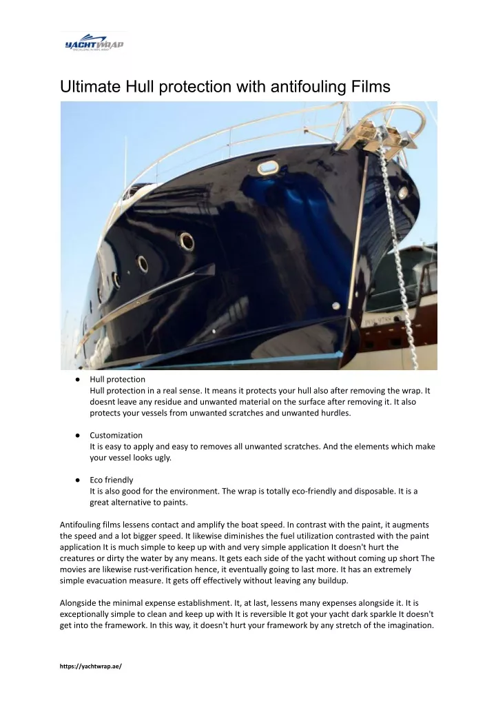 ultimate hull protection with antifouling films