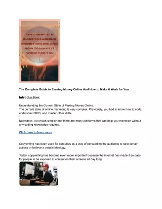 The Complete Guide to Earning Money Online And How to Make it Work for You_ (1)