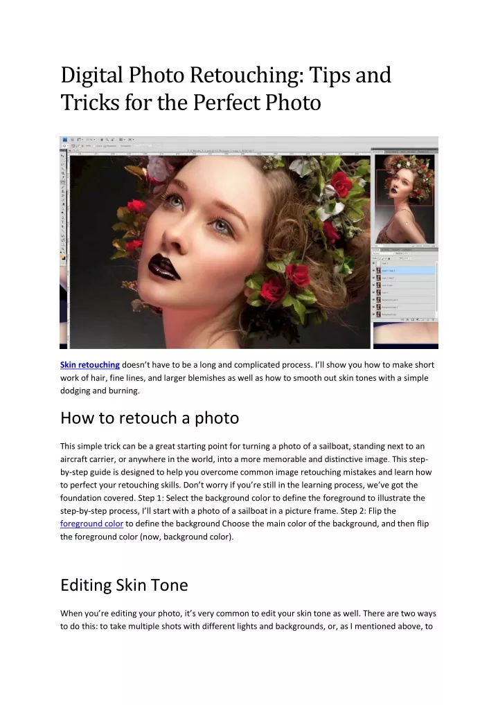 digital photo retouching tips and tricks