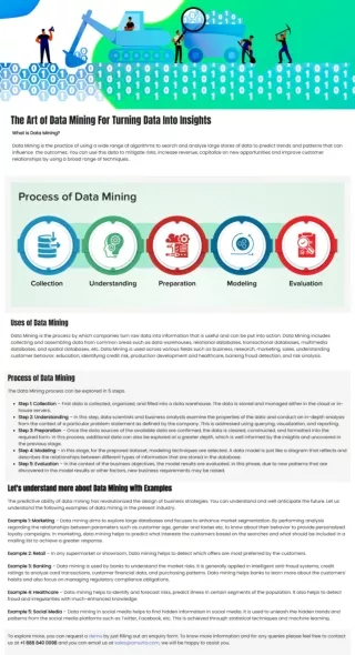 The Art of Data Mining For Turning Data Into Insights
