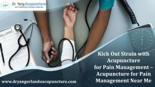 kick out strain with acupuncture for pain