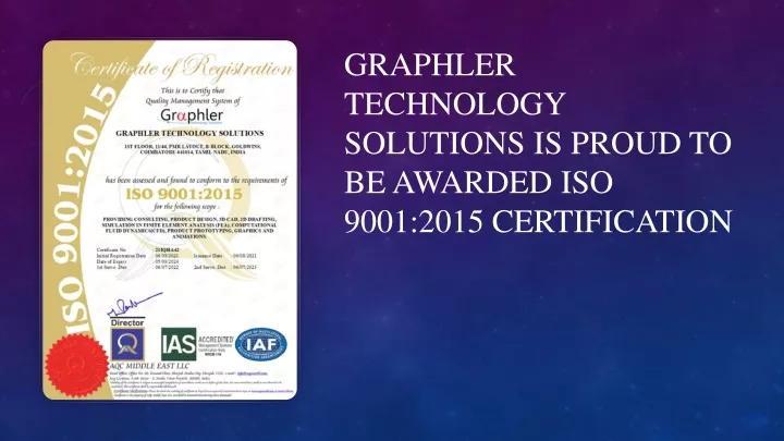 graphler technology solutions is proud to be awarded iso 9001 2015 certification