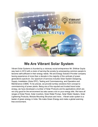we are vibrant solar system