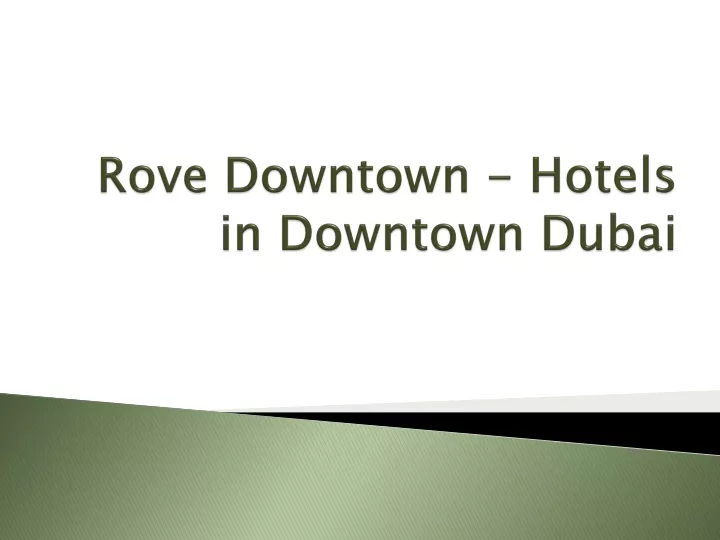 rove downtown hotels in downtown dubai