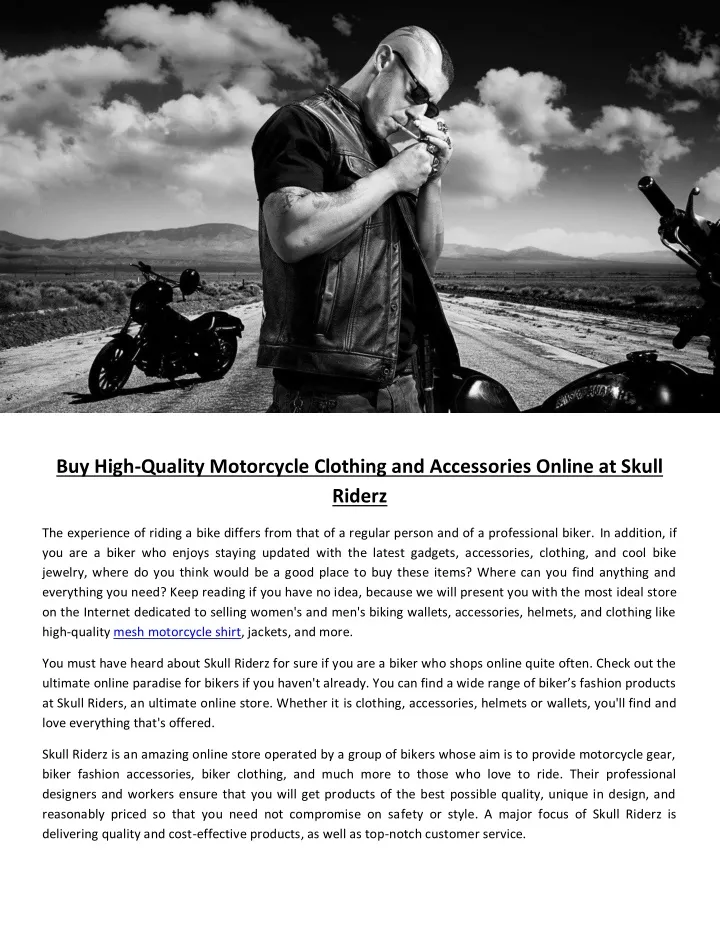 buy high quality motorcycle clothing