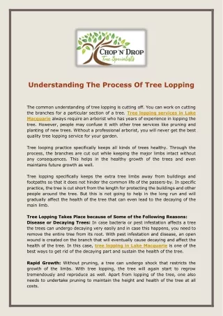 understanding the process of tree lopping