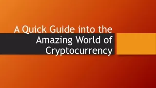 a quick guide into the amazing world of cryptocurrency
