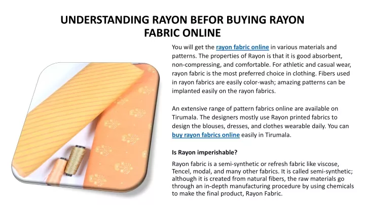 understanding rayon befor buying rayon fabric online