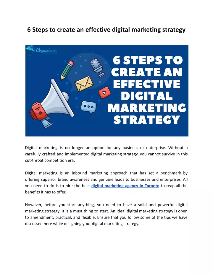 6 steps to create an effective digital marketing