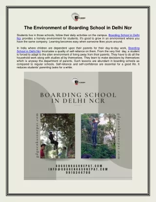 the environment of boarding school in delhi ncr
