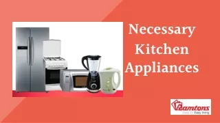 Necessary Appliances In Kitchen