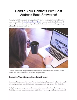 handle your contacts with best address book