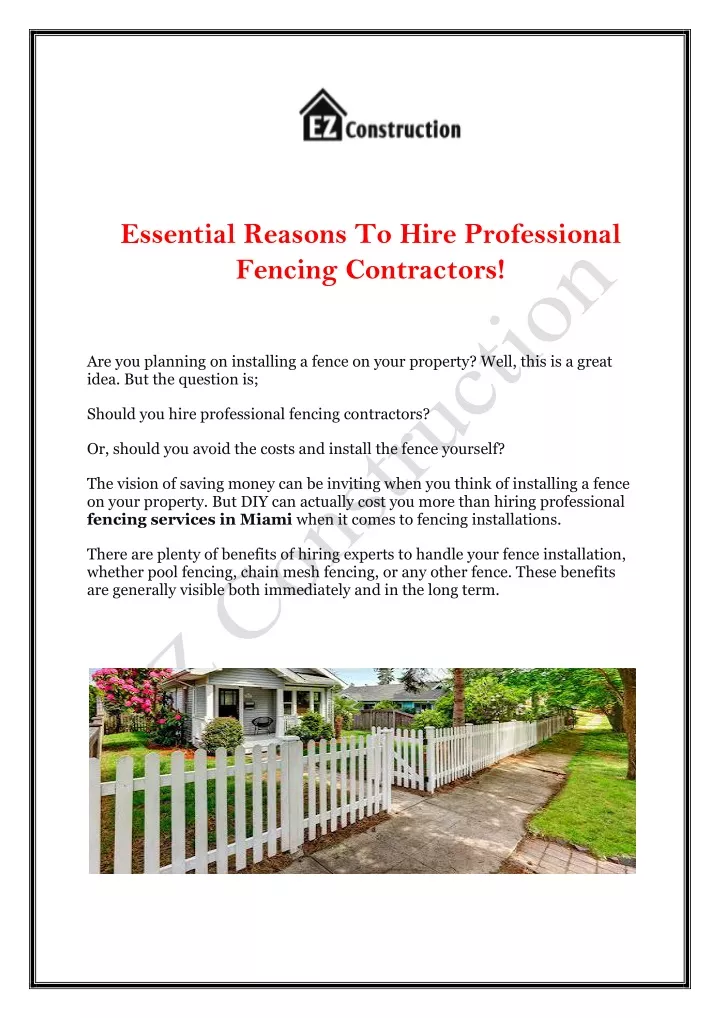 essential reasons to hire professional fencing