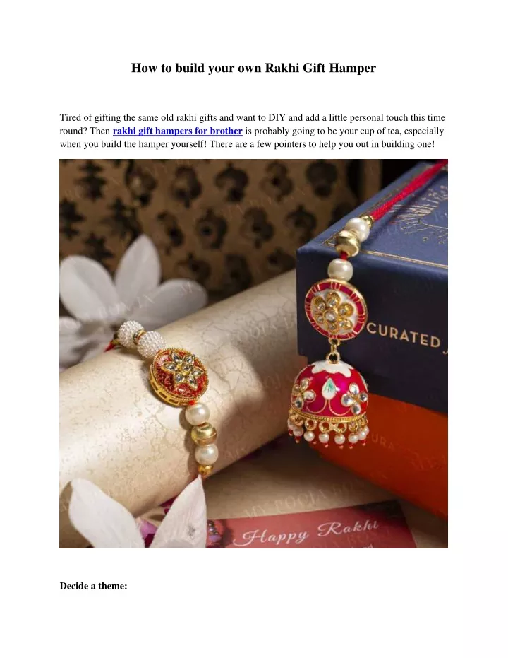 how to build your own rakhi gift hamper