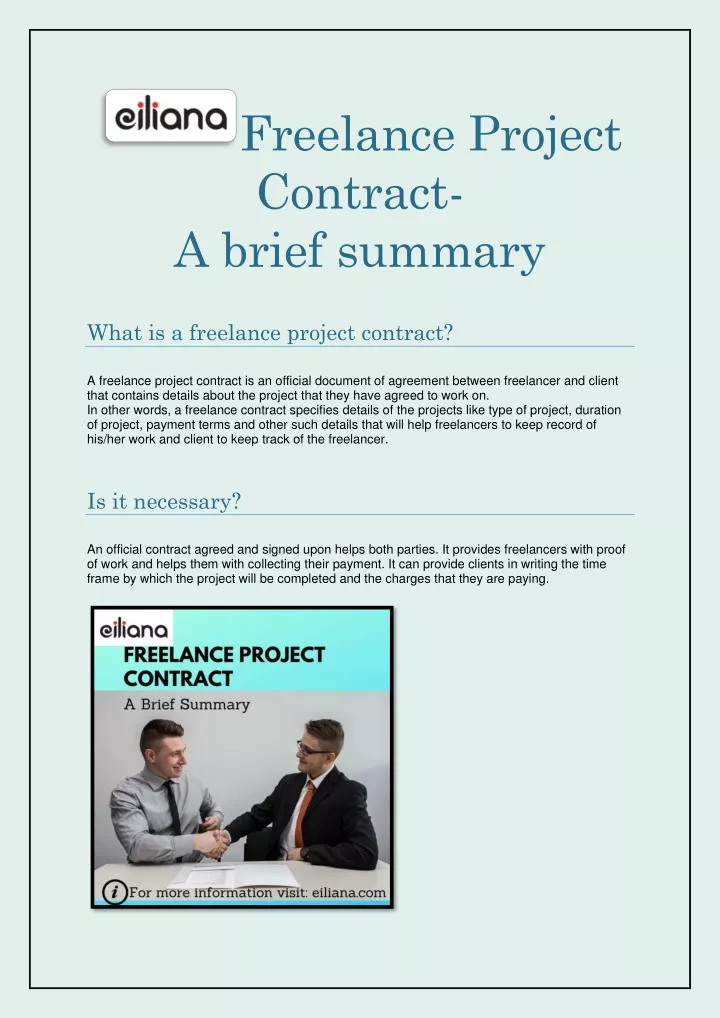 freelance project contract a brief summary