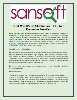 Best WordPress SEO Service - The Key Factors to Consider