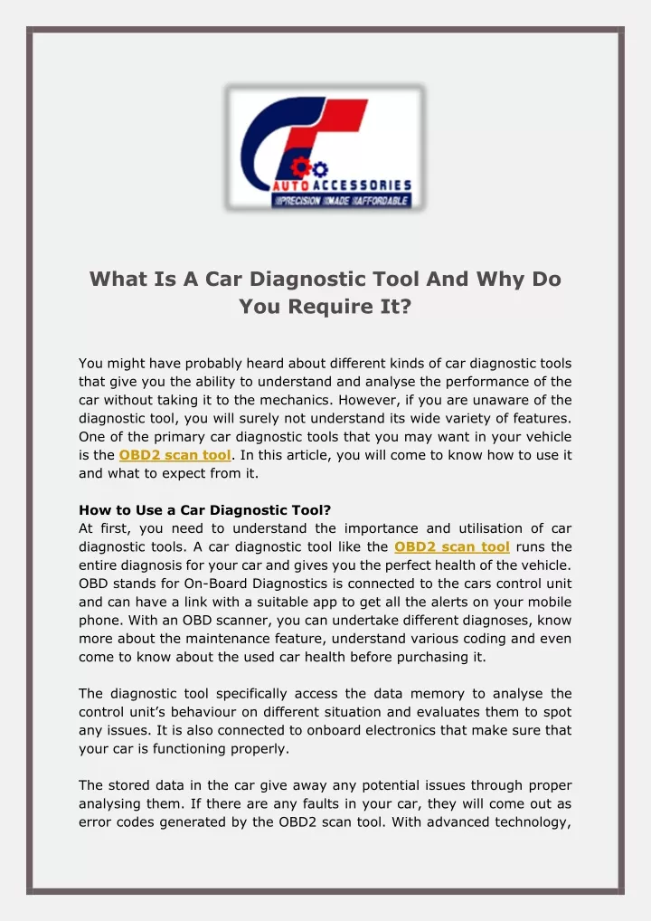 what is a car diagnostic tool