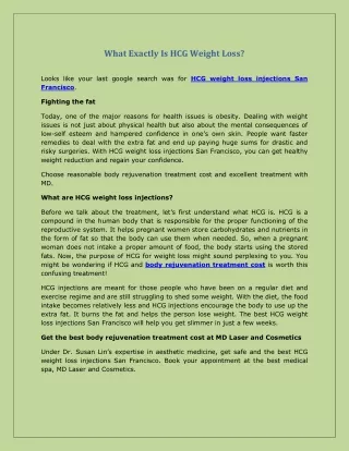 what exactly is hcg weight loss