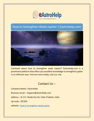 how to strengthen weak jupiter eastrohelp com